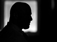 Army veteran Chris Azevedo gives a motivational talk to the veterans living at the Veterans Transition House in New Bedford.   PHOTO PETER PEREIRA